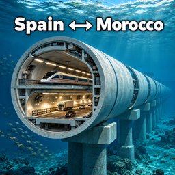 High-speed rail tunnel: Europe to Africa